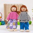 Maison de 6 personnes Flexible familiale en bois poupées jouets poupées maison gens personnages-2