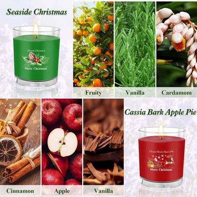 Lot De 2 Bougies De Noël Parfumées En Pilier | Cire Végétale Naturelle, Durée 72h, Dimensions 14.8 X 7 Cm | Parfums Cannelle Et Pin – Idéal Déco Et Cadeau