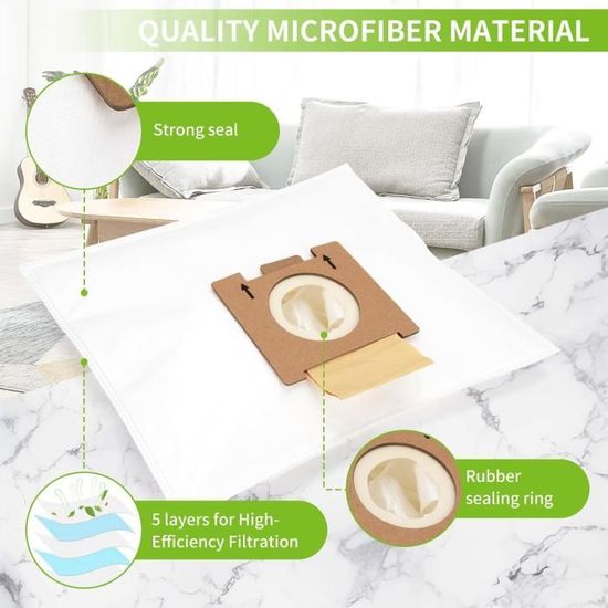 Sacs Microfibres Pour Aspirateur H81 Pure Epa - Paquet De 4