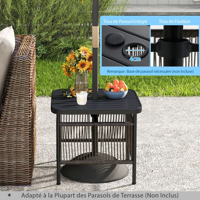 COSTWAY Base Parasol Patio 90 Kg – Support Avec Sacs De Sable + Couvercle Toutes Saisons – Adaptateur 4,8 Cm – Stabilité Anti-Vent Terrasse Piscine