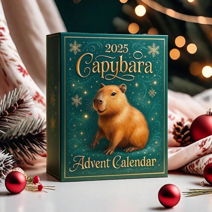 Calendrier De L Avants Capybara 2025 Compte à Rebours De 24 Jours Avants Noël 24 Superbes Pendentifs Capybaras En Acrylique 2D- B5 - Maison