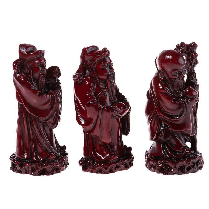 lachineuse - 3 statuette dei fuk in cristallo - statuette fuk, luk e sala, colori trasparenti in 3D