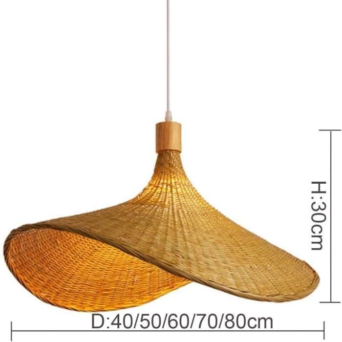 Luminaire Suspendu Au Chapeau De Paille Lustres Tressés En Bambou Naturel  Fait Main Suspension De Style Chinois Ultra-Mince [x4256] - Cdiscount Maison