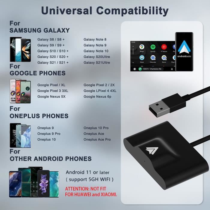 Universal - 3 Adaptateur TV pour amplificateur Android avec câble