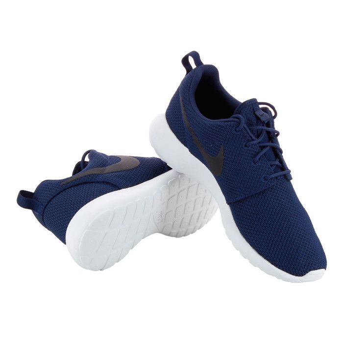 Basket Nike Roshe Run NIKE Ref. 511881 405 Bleu Noir Homme Marine Cdiscount Chaussures