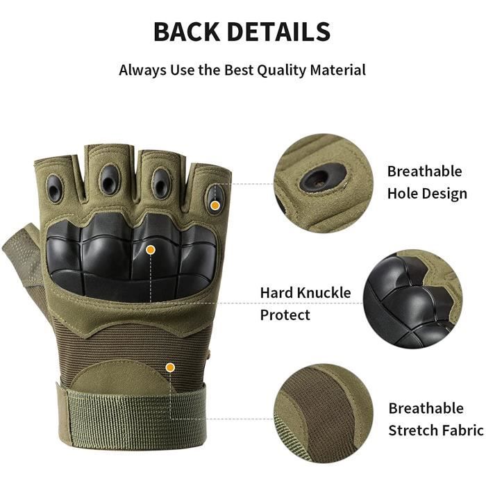Gants tactiques à doigts complets pour sports de plein air