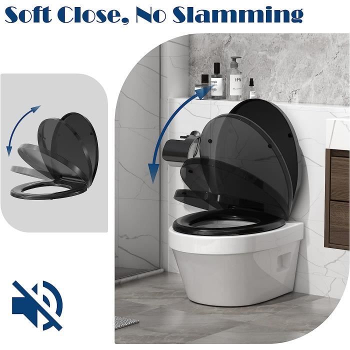 Abattant WC plastique, Couvercle de WC softclose, Siège de toilette Fast  Fix / fixation,Anti-bactérien, Blanc