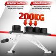 Banc de Musculation Inclinable PHYSIONICS - Dossier Réglable, Charge Max. 200kg - Fitness, Gym-3