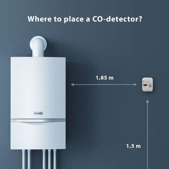 Pile 1 Détecteur de monoxyde de carbone Smartwares RM370 Capteur 7 ans 