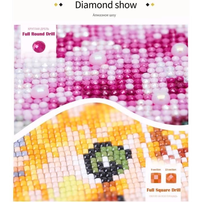 DCIDBEI Diamond Painting Carré 40×40 Cm – Violettes Roses Rouges – Kit Complet Broderie Diamant 5D Fleurs – Relaxation & Décoration