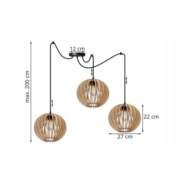 Light-Home Abat Jour Suspension Luminaire Lustre Araignée - en Metal et ...