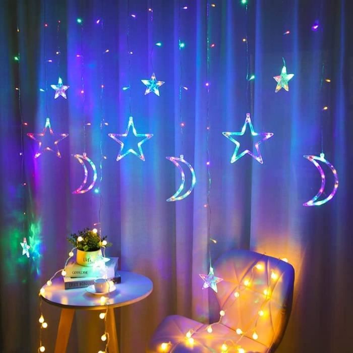 GROOFOO Guirlandes lumineuses en plumes,lumières décoratives à  LED,décoration de rideau suspendu romantique avec télécommande