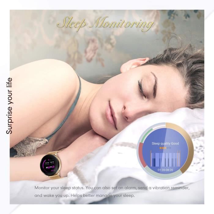 Montre Connect e Femmes Montre Intelligente Femme Etanche Cardiofr quencem tre Moniteur de Sommeil Smartwatch