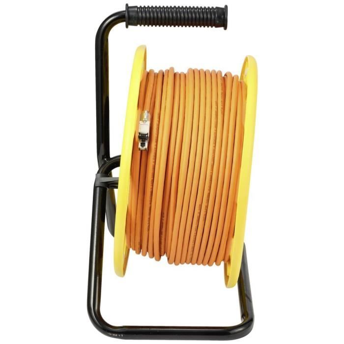 Enrouleur de câble réseau RJ45 Renkforce CAT 6a (CAT 7) S/FTP 50m ...