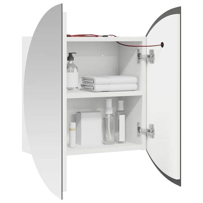 VidaXL Armoire de Salle de Bain Miroir Rond et LED Armoire de Rangement VidaXL Armoire de Salle de Bain Miroir Rond et LED Armoire de Rangement