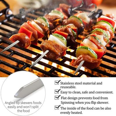 20 Pièces De Barbecue En Acier Inoxydable Brochettes Pour Barbecue