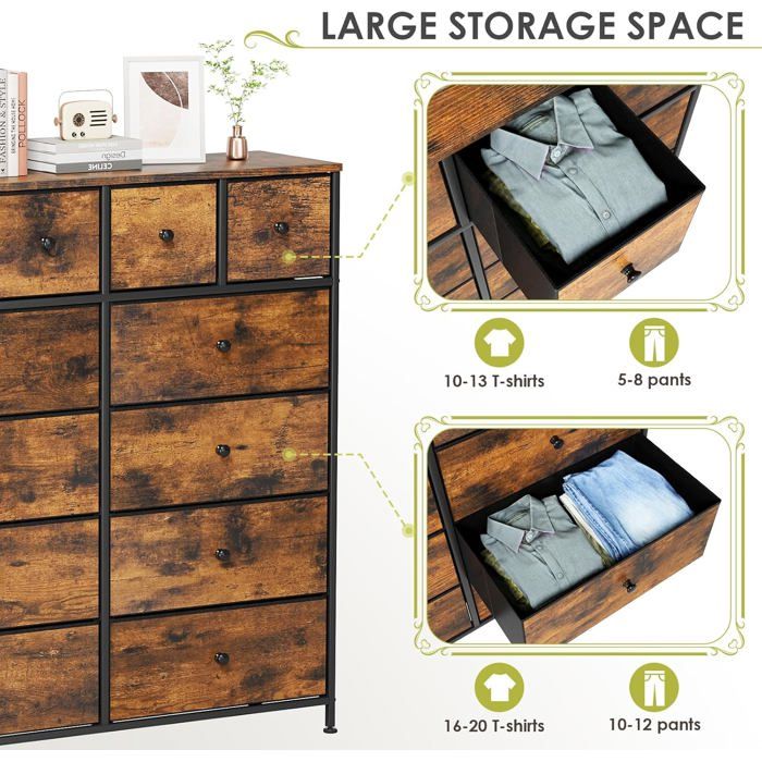 Commode 6 tiroirs Commode Chambre Meuble de Rangement , Commode en
