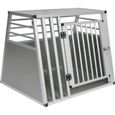 EUGAD Cage de transport pour chien en aluminium, Caisse de transport, Boîte de transport,Boîte de voyage, 80x65x65cm, Argent-0