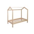 Lit cabane en bois pour enfant avec sommier 120 cm x 200 cm - solide et robuste-0