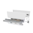 Emuca Kit tiroir Vertex pour cuisine et bain, hauteur 131 mm, prof. 400 mm, 40 Kg, fermeture amortie, Acier, Blanc-0