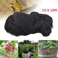 15m * 15m Anti-oiseaux Filet de volière Maille Noir Protection pour Plante Légume Fruit Étang Jardin-0