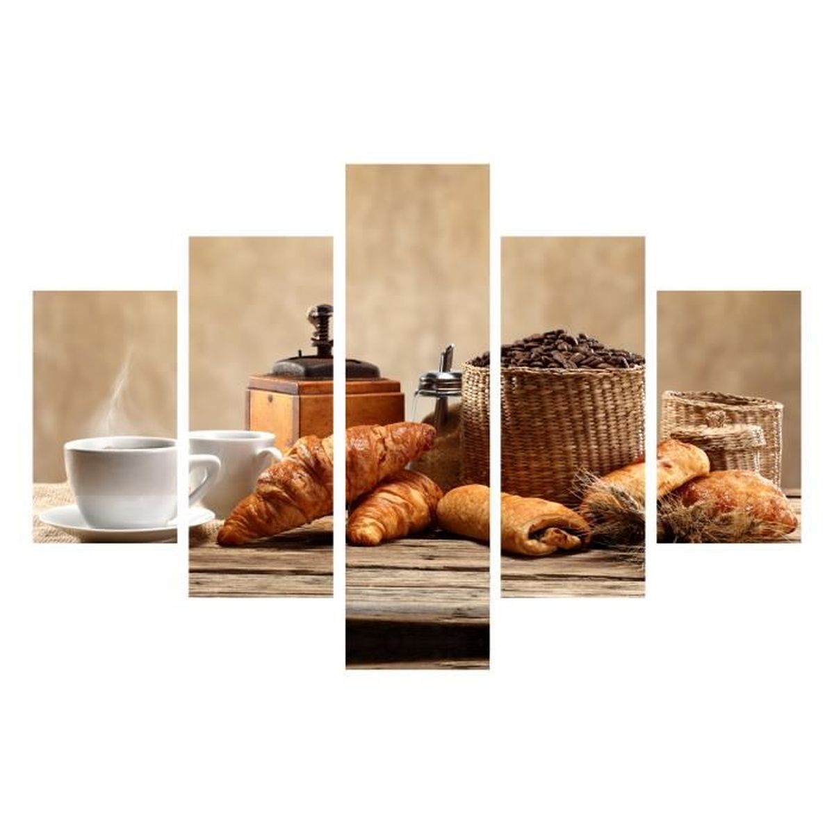 Tableau déco. multi panneaux 16 X 16 cm petit déjeuner - Achat Tableau déco. multi panneaux 16 X 16 cm petit déjeuner - Achat