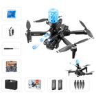 Drone EKASN 4K à trois caméras Divertissement avec des bombes à eau Moteur sans balais Roulement à 360° avec 2 batteries -Noir