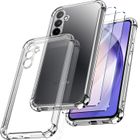 Coque Pour Samsung Galaxy A55 4G/5G + 2x [Verre de Protection] Bumper Souple Silicone TPU Transparent Antichoc - New&Teck