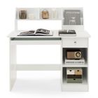 COSTWAY Bureau pour Enfant et Adolescent, avec Niche, Plateau pour Clavier, Tiroir, Étagères de Rangement, Hauteur du bureau 61 cm