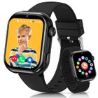 AIMIUVEI 4G Montre Connectée Enfants, 1.83''Montre Téléphone Enfant avec GPS/Appels Vidéo/Chat Vocal/Wi-FI/LBS/SOS/SMS, Noir