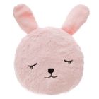 ATMOSPHERA Coussin Rond Fourrure Lapin - Ø 28 x 10,5 cm - Rose