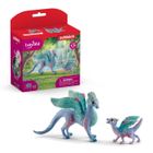 Figurines Dragon Fleuri avec son petit, Coffret Schleich 70592 Bayala, Dès 5 ans