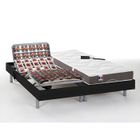 VENTE-UNIQUE Lit électrique de relaxation tout plots + matelas 100% latex 3 zones - 2 x 80 x 200 cm - Noir - JUPITER de YSMÉE