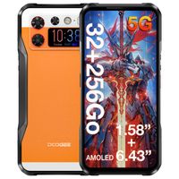 DOOGEE V20s 5G Smartphone Robuste 32Go + 256Go 6.43" 50MP Caméra IP68 étanche Telephone 6000mAh GPS NFC Double SIM - Orange