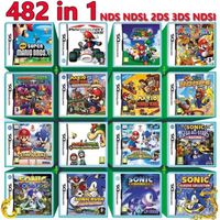 482 en 1 jeu vidéo cartouche de jeux Mario Multicart pour NDS NDSL NDSI NDSLL 3DS NDS
