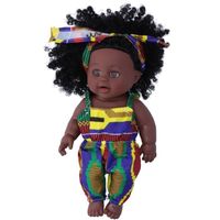 VGEBY Reborn Baby Doll 30 cm Reborn bébé poupées bébé africain fille peau noire cheveux bouclés vinyle poupée enfant jouet