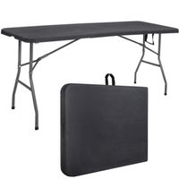 SPRINGOS Table De Jardin Pliante 180x74 Cm - 6 Personnes, Polyéthylène HDPE Résistante Intempéries