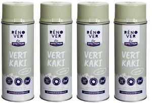 PEINTURE - VERNIS Kaki 4 Bombes Peinture brillant en Aérosol 400ml