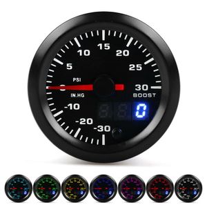 Manomètre Pression Turbo 1-5 Bars 52 Mm – Universel Noir Écran Fumé – Silencieux Avec Support – Diesel & Essence
