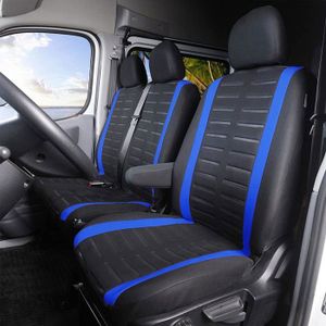 Housses De Sièges Universelles Pour Opel Vivaro A, B, C (2001-...) - Modèle BE-1 Gris - Velour/Polyester