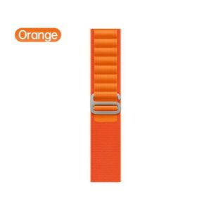 BRACELET MONTRE CONNEC. Orange -bracelet en nylon pour Apple watch, boucle