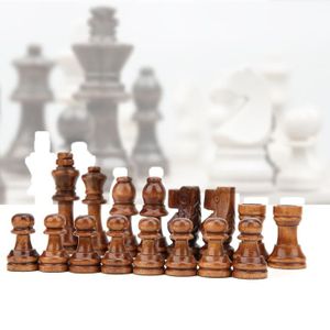 JEU SOCIÉTÉ - PLATEAU Pièces d'échecs en bois Jouets de jeu intellectuel