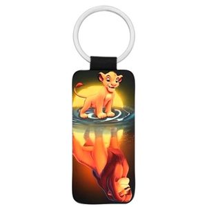 Porte-clés Rond Drapeau Luxembourg - Tissu Imprimé Lion - Fabriqué En France
