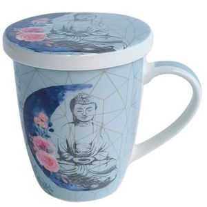 Mug faon, infuseur boule à thé en inox et support porcelaine