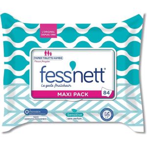 Fess'Nett Papier Toilette Humide Protection & Soin pour adulte 1 paquet de  70 lingettes XXL