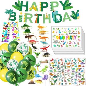 Déco de fête murale 66 accessoires de fête dinosaure pour anniversaire