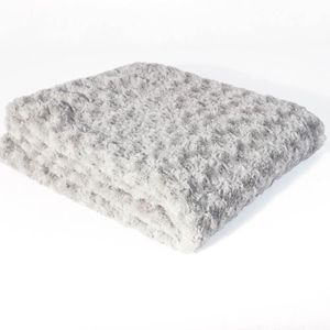 Les Ateliers du Linge Plaid Mikado Polaire Extra Doux cocooning et Chaud Bleu Denim 100x150 cm