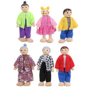 FIGURINE - PERSONNAGE EJ.life Poupées familiales Chiffres de poupée de famille pin miniature personnes ensemble de jouets ornement accessoire de maison