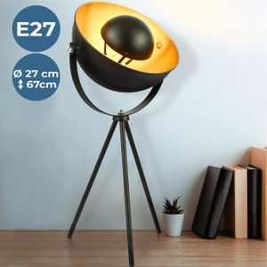LAMPADAIRE Jago® Lampe de Table Trépied - Orientable, E27 max. 60 W, A++ à E, LED, Style Industriel Vintage - Lampe de Chevet, à Poser