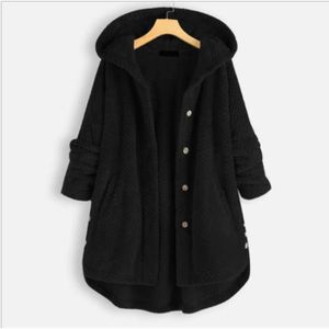 MANTEAU - CABAN SKY Manteau a capuche irregulier manches longues en molleton pour femmes de grande taille - noir HBSTORE